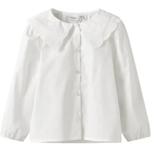 Name It Bright White Nmfrollaring Ls Shirt
