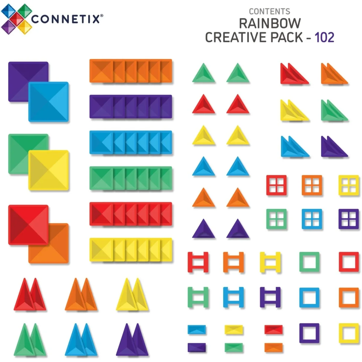Connetix Rainbow Creative Pak 102 Styks - Billede 9