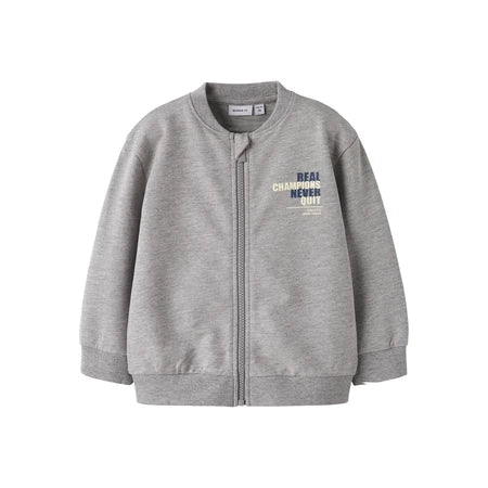 NAME IT Sweat Cardigan Dalm Grey Melange - Billede 2